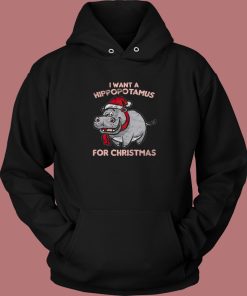 Hippopotamus Christmas Hoodie Style