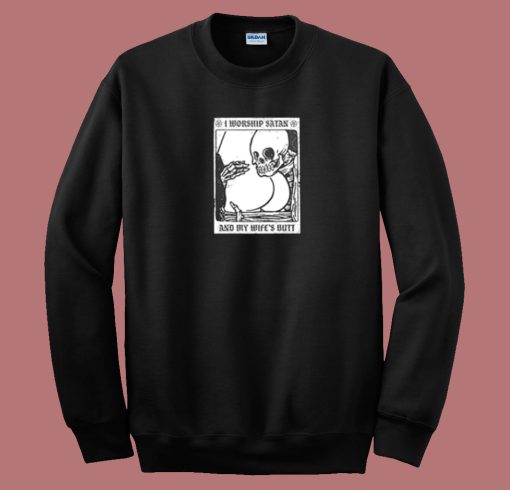 Skeleton I Worship Satan 80s Sweatshirt