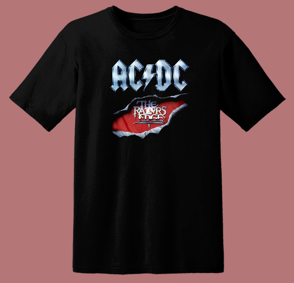 AC DC Razors Edge 80s T Shirt Style | Mpcteehouse.com