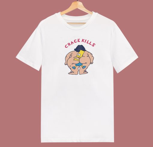 Bart Simpson Crack Kills Parody 80s T Shirt Style