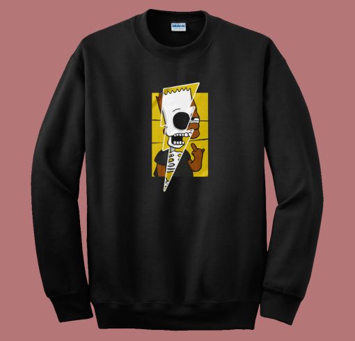 Bart Simpson Thunder Struck 80s Sweatshirt