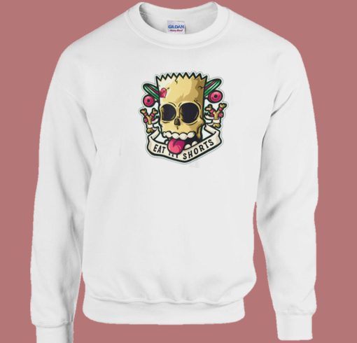 Bart Skull Eat My Shorts 80s Sweatshirt