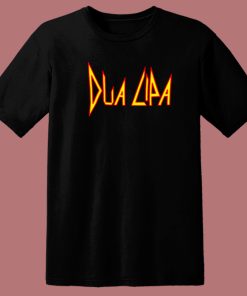 Dua Lipa With Def Leppard 80s T Shirt Style