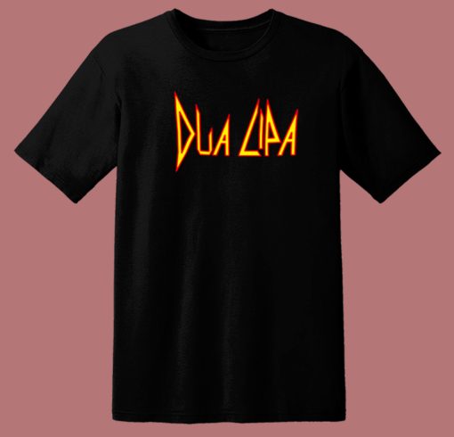 Dua Lipa With Def Leppard 80s T Shirt Style