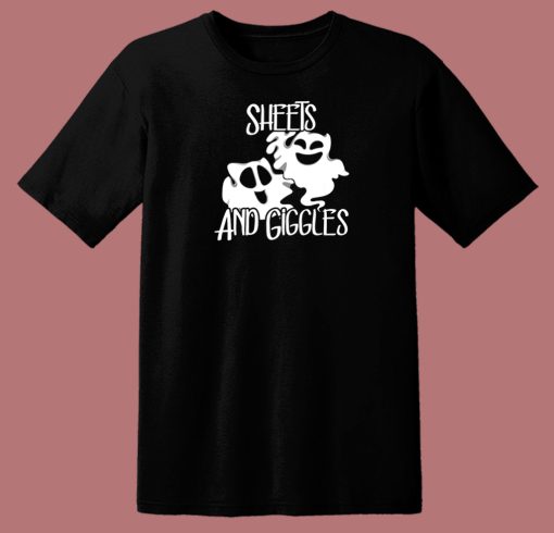 Ghost Sheets Giggles Pun Funny 80s T Shirt Style