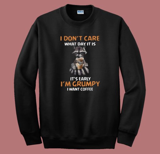 Grumpy Fox Want Coffee 80s Sweatshirt