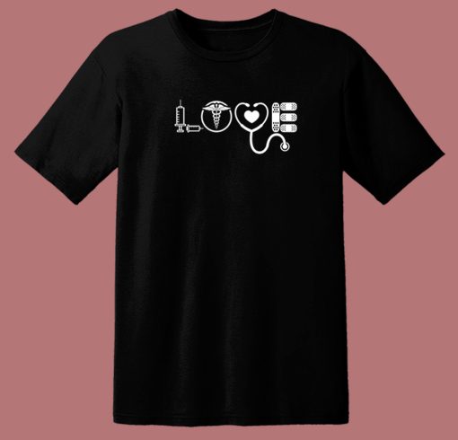 Love Nurse Valentines Day 80s T Shirt Style