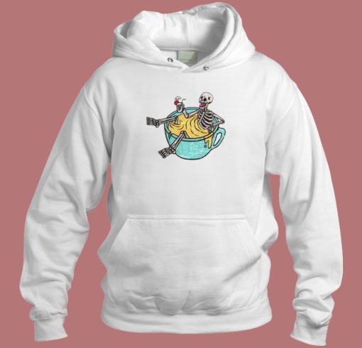 Funny Skeleton Enjoy In Orange Juice Hoodie Style