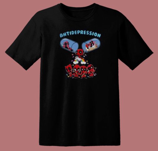 Top Deadpool Antidepression Pills 80s T Shirt Style