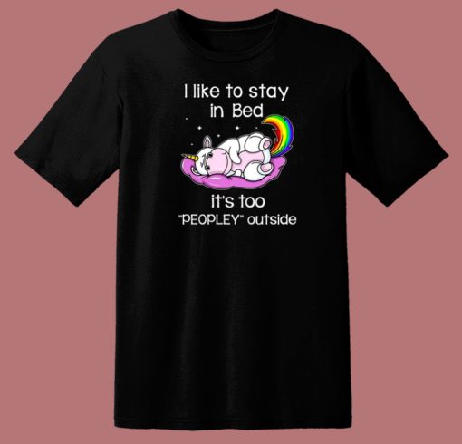 Unicorn Like To Stay In Bed 80s T Shirt Style