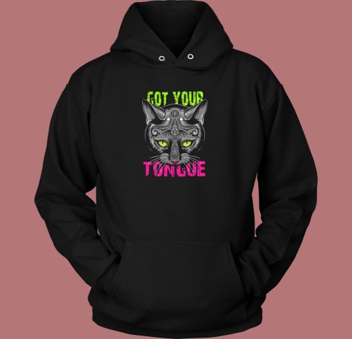 Cat Got Your Tongue Graphic 80s Sweatshirt