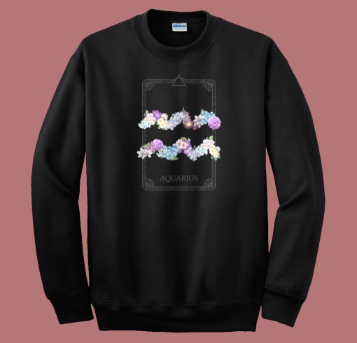 Floral Zodiac Sign Aquarius 80s Sweatshirt