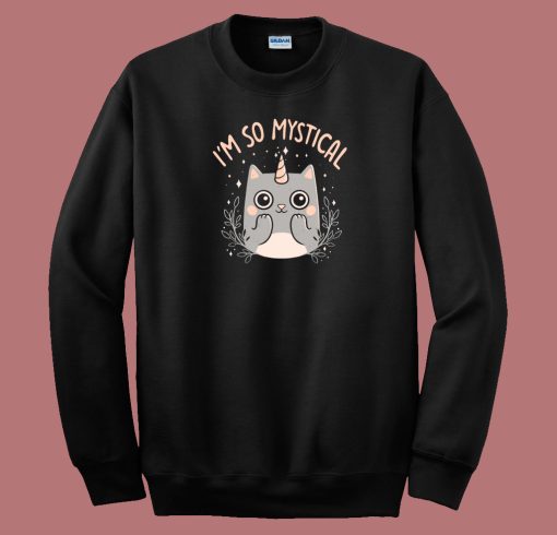 Mystical Kitty Funny 80s Sweatshirt