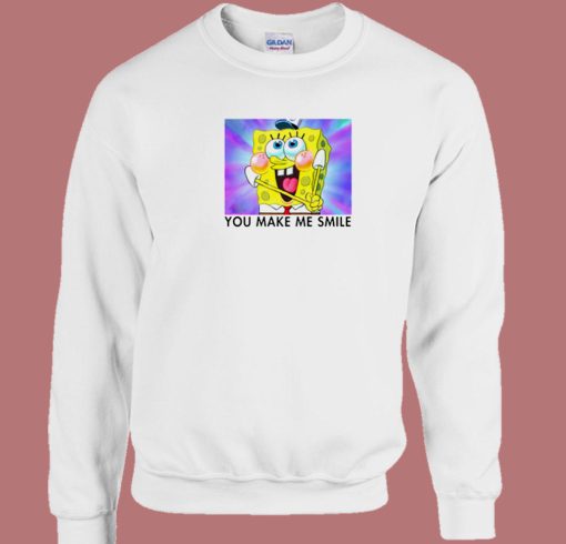 Spongebob You Make Me Smile 80s Sweatshirt