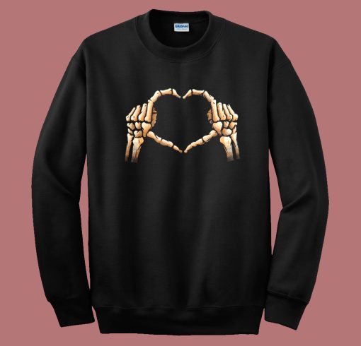 Hands Heart Skeleton Sweatshirt On Sale