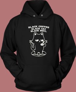 Black Coffee Black Cat Hoodie Style