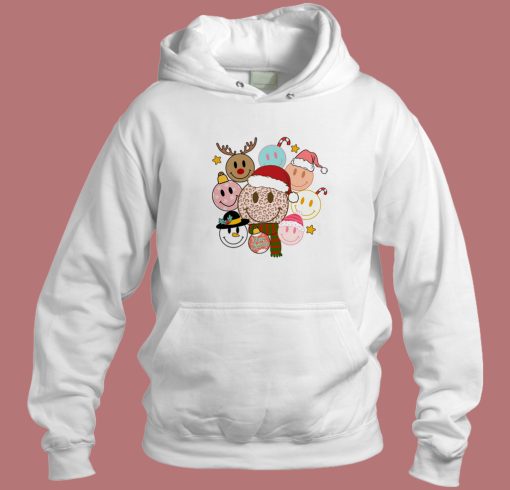 Retro Smiley Face Christmas Hoodie Style