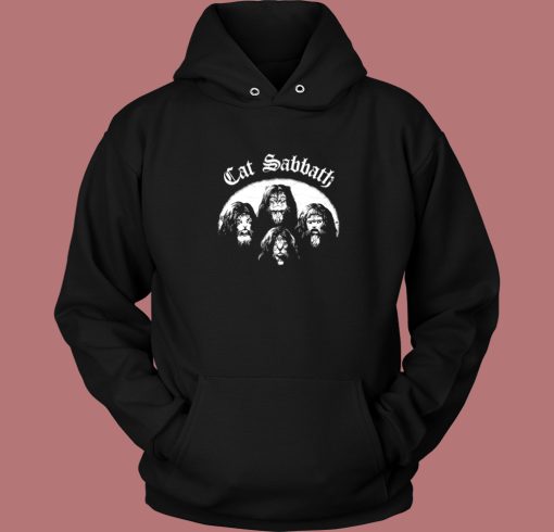 Sabbath Cat Funny 80s Hoodie Style