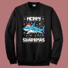 Sharkmas Shark Santa Hat Sweatshirt