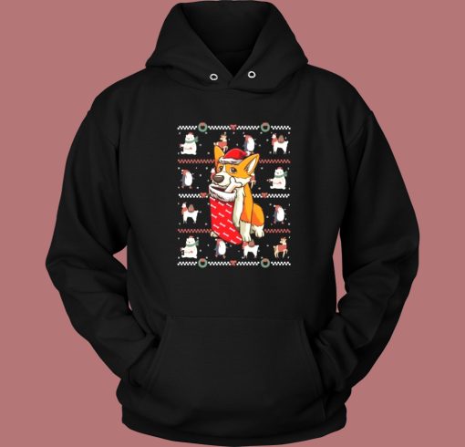 Welsh Corgi Dog Christmas Hoodie Style