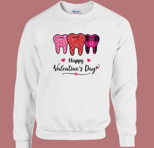 Three Teeth Heart Valentines Sweatshirt