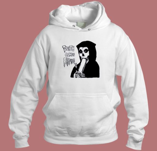 Grim Reaper Death Comes Ripping Hoodie Style