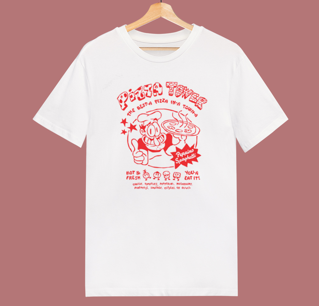 Pizza Tower Tshirt Peppino Spaghetti, Custom prints store