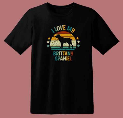 Brittany Spaniel Vintage T Shirt Style