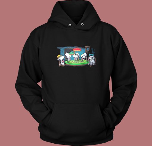 Snoopy Peanuts Dogs Playing Poker Hoodie Style