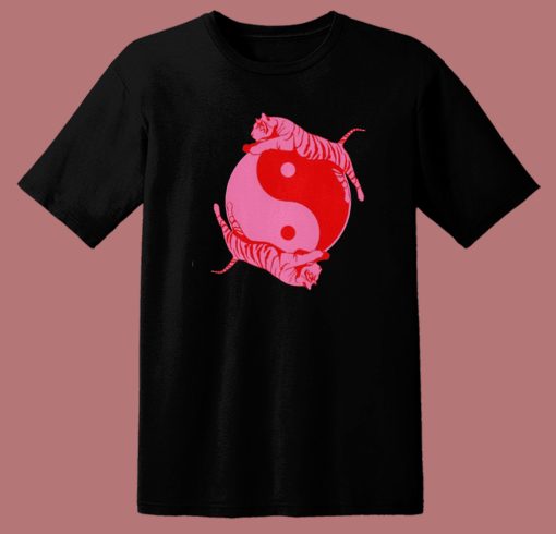 Yin Yang Tiger Pink T Shirt Style