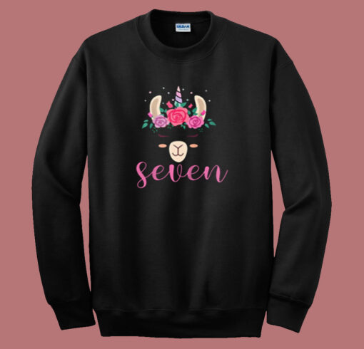 7 Years Old Llamacorn Birthday Summer Sweatshirt