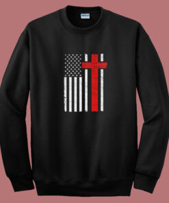 American Flag Christian Cross Usa Flag Summer Sweatshirt