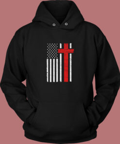 American Flag Christian Cross Usa Flag Vintage Hoodie