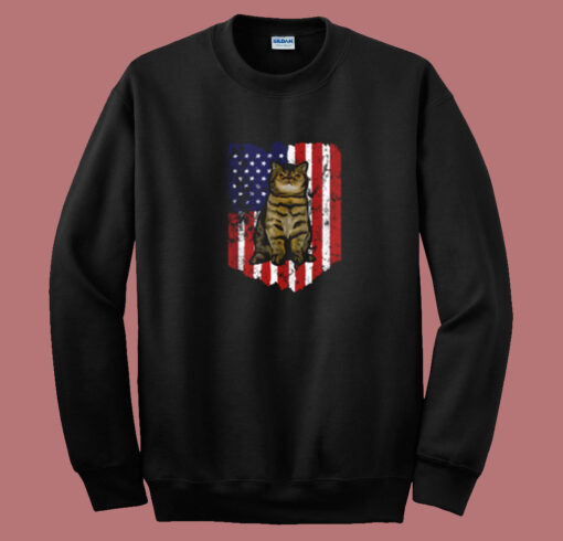 American Flag Exotic Shorthair Summer Sweatshirt