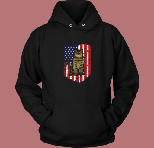 American Flag Exotic Shorthair Vintage Hoodie