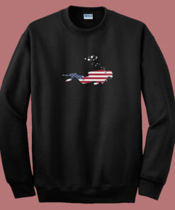 American Flag Usa Free Diving Scuba Diver Summer Sweatshirt