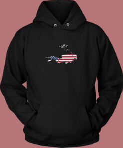 American Flag Usa Free Diving Scuba Diver Vintage Hoodie