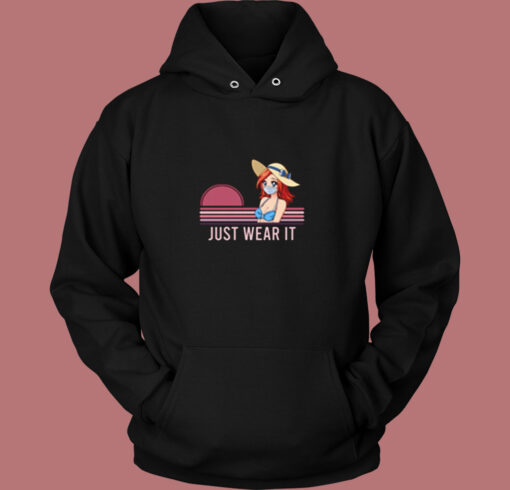 Anime Pink Retro Girl With Face Mask Vintage Hoodie