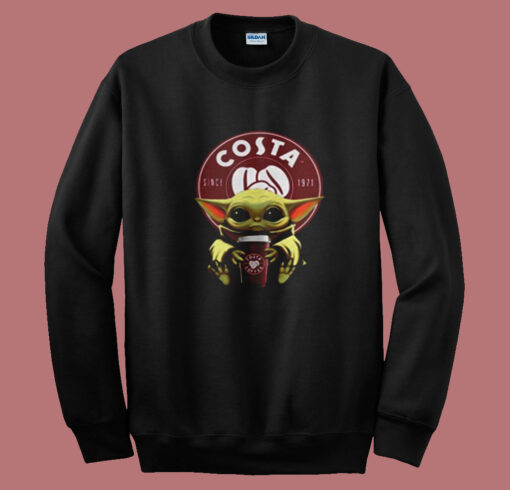 Baby Yoda Hug Costa Coffee Summer Sweatshirt