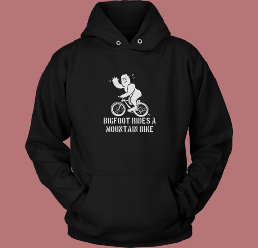 Bigfoot Rides A Mountain Bike Vintage Hoodie