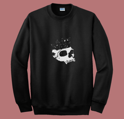 Black Cats In Skull Summer Sweatshirt