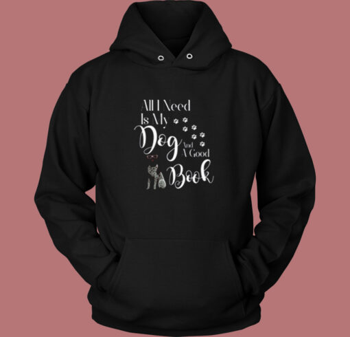 Book Reading Dog Lovers Vintage Hoodie