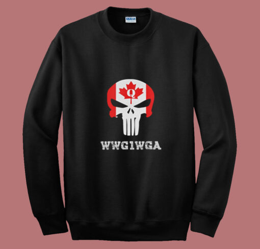 Canadian Qanon Punisher Skull Summer Sweatshirt