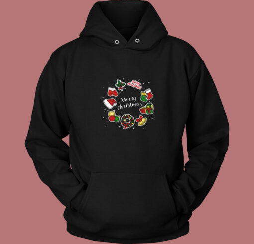 Christmas Wreath Merry Holiday Vintage Hoodie