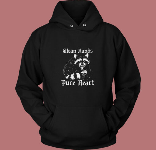 Clean Hands Pure Heart Raccoon Vintage Hoodie