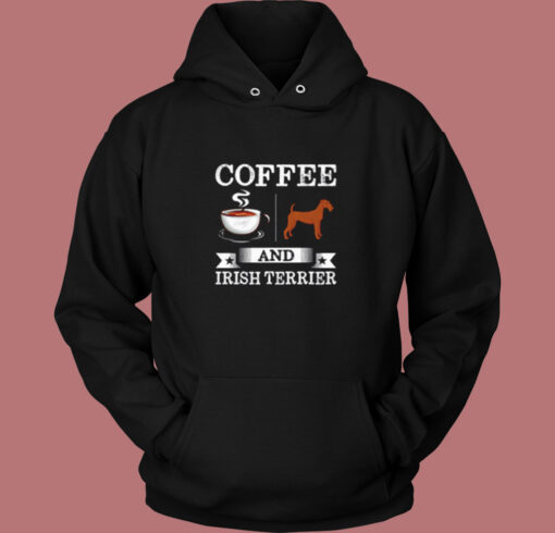 Coffee And Irish Terrier Cute Dog Vintage Hoodie