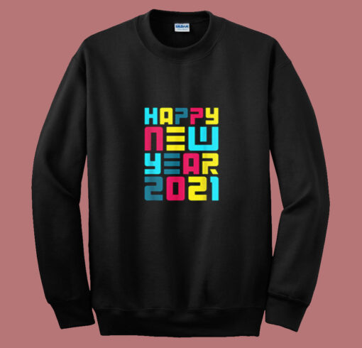 Colorful Futuristic Happy New Year Summer Sweatshirt