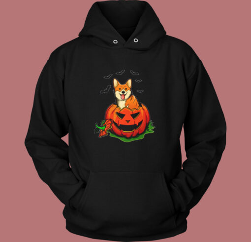 Corgi Dog Lovers Pumpkin Vintage Hoodie