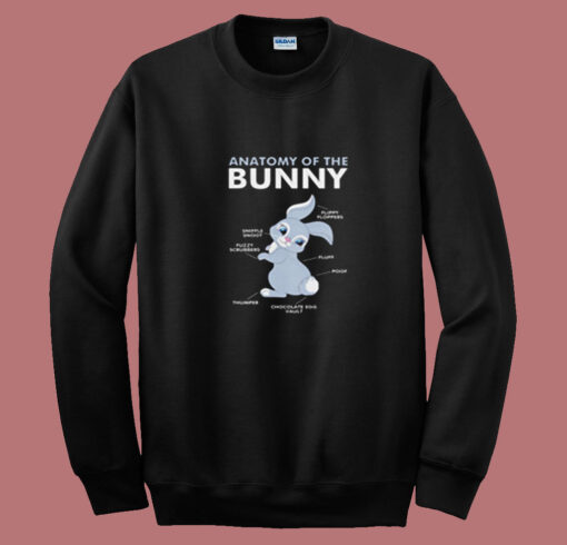 Cute Anatomy Of A Bunny Rabbit Summer Sweatshirt