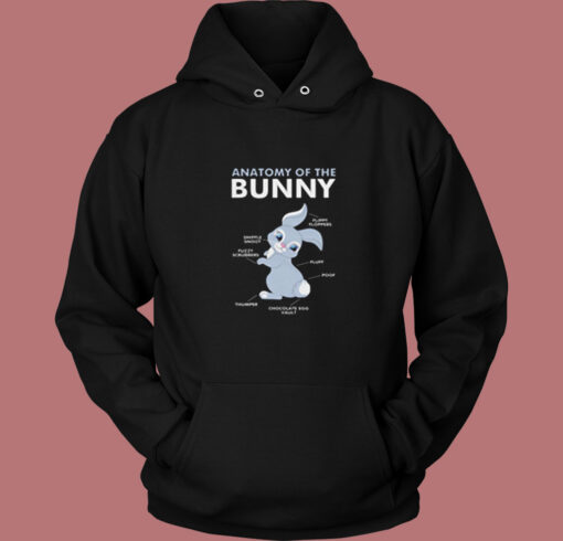 Cute Anatomy Of A Bunny Rabbit Vintage Hoodie